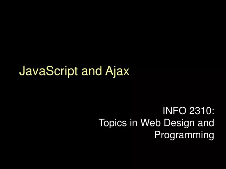 javascript and ajax