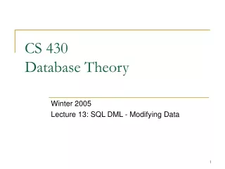 CS 430 Database Theory