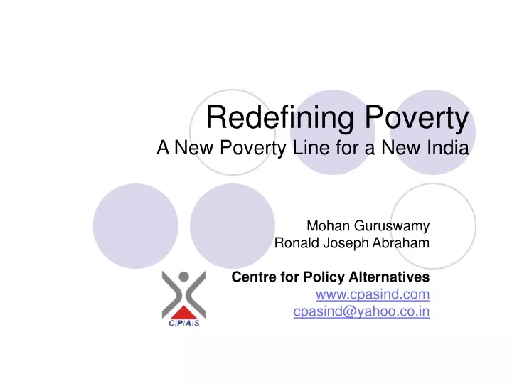redefining poverty a new poverty line for a new india