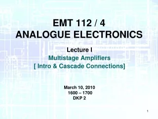 EMT 112 / 4 ANALOGUE ELECTRONICS