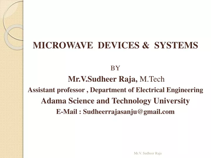 microwave devices systems by mr v sudheer raja