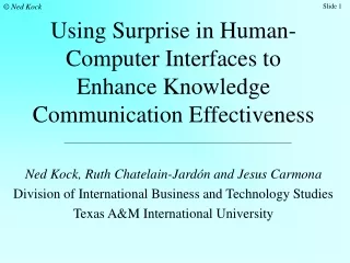 Using Surprise in Human-Computer Interfaces to Enhance Knowledge Communication Effectiveness