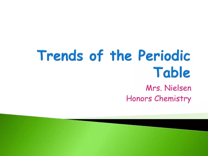 trends of the periodic table