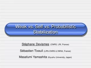Weak  vs.  Self  vs.  Probabilistic Stabilization
