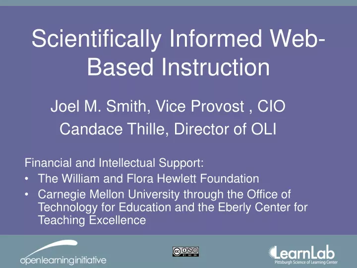scientifically informed web based instruction