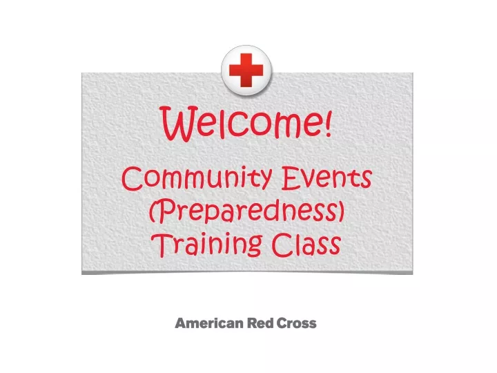 welcome community events preparedness training