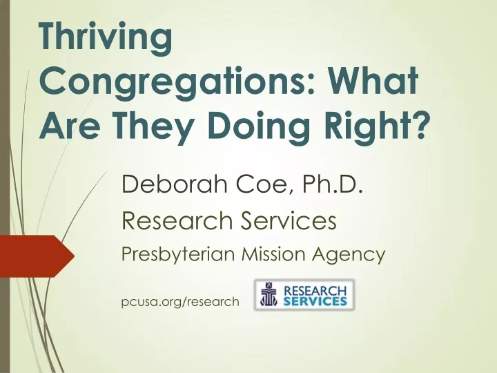 thriving congregations what are they doing right