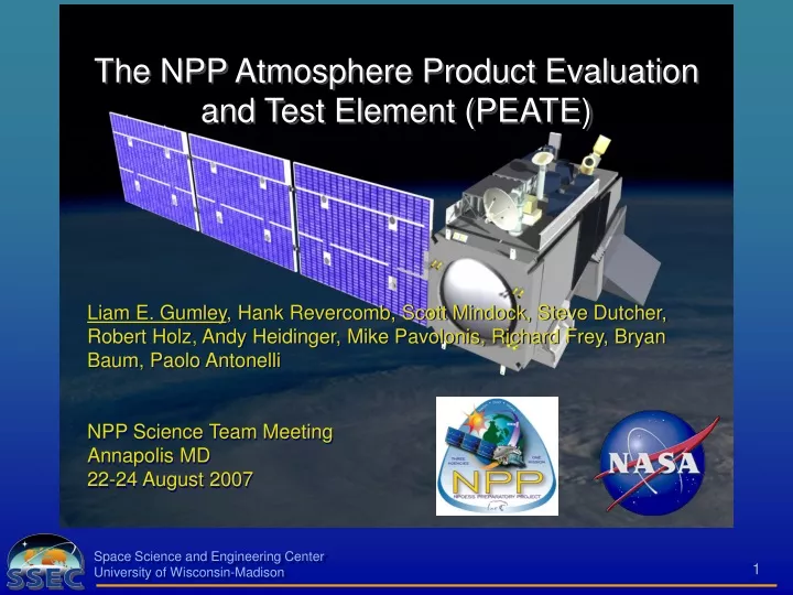 the npp atmosphere product evaluation and test element peate