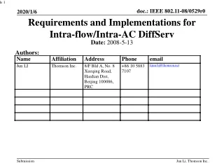 Requirements and Implementations for Intra-flow/Intra-AC DiffServ