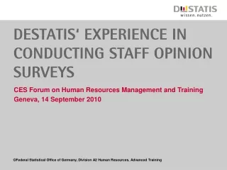 Destatis‘ experience in conducting Staff opinion surveys