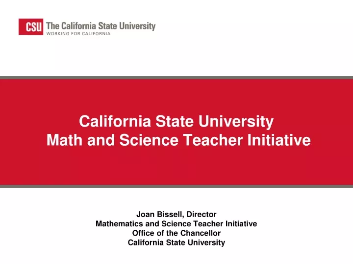 california state university math and science teacher initiative