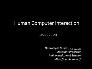 Human  Computer Interaction Introduction