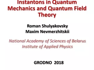 Instantons  in Quantum Mechanics and Quantum Field Theory