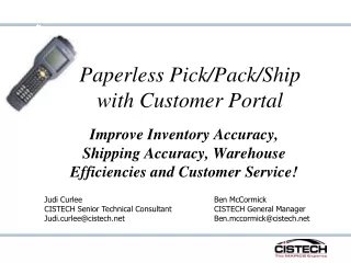 Paperless Pick/Pack/Ship with Customer Portal