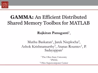 GAMMA:  An Efficient Distributed Shared Memory Toolbox for MATLAB