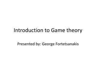 Introduction to Game theory