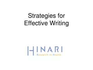 Strategies for Effective Writing