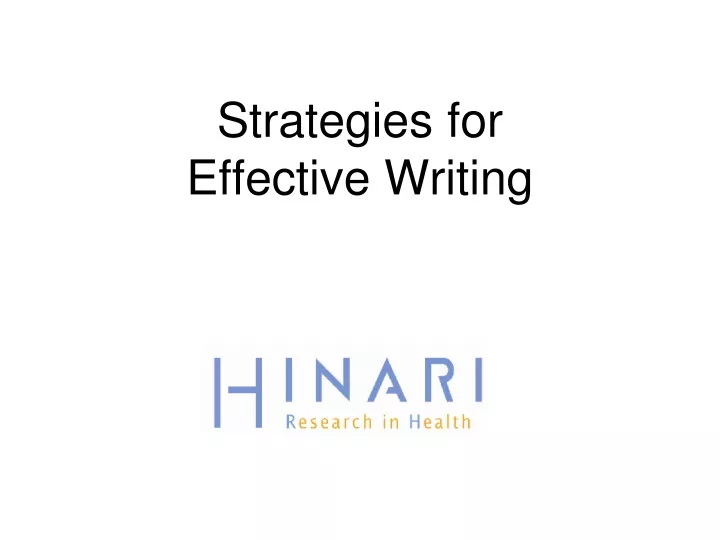 strategies for effective writing