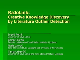 RaJoLink: Creative Knowledge Discovery by Literature Outlier Detection