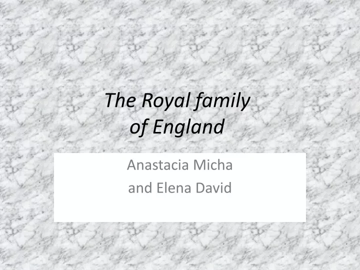 the royal family of england