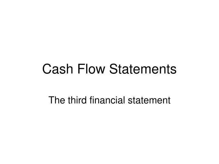 cash flow statements
