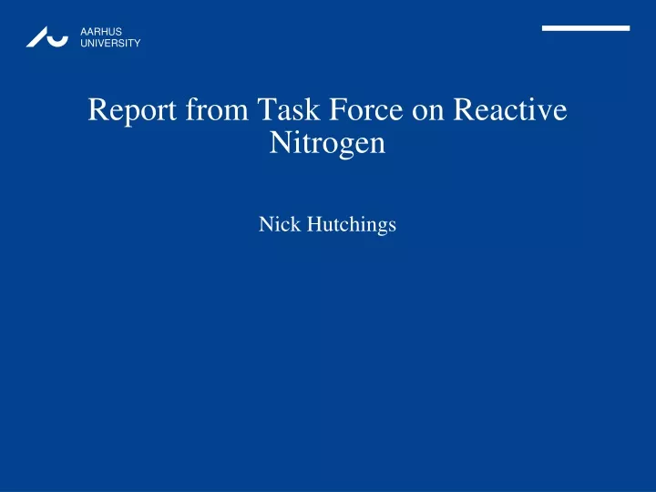 report from task force on reactive nitrogen