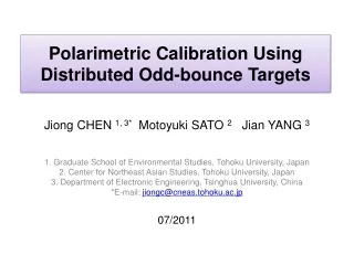 Polarimetric Calibration Using Distributed Odd-bounce Targets