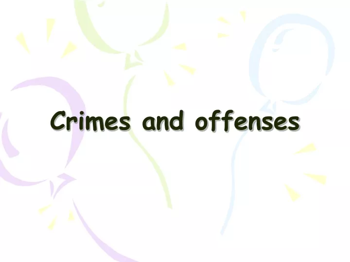 crimes and offenses