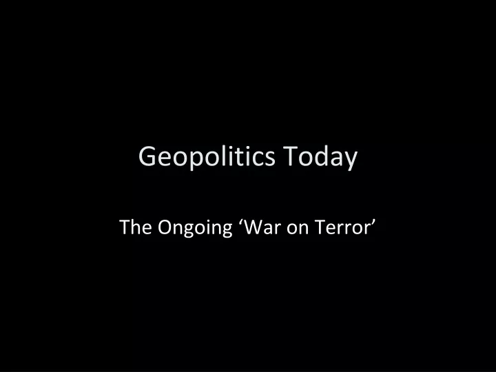 geopolitics today