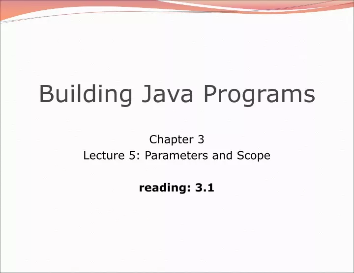 building java programs