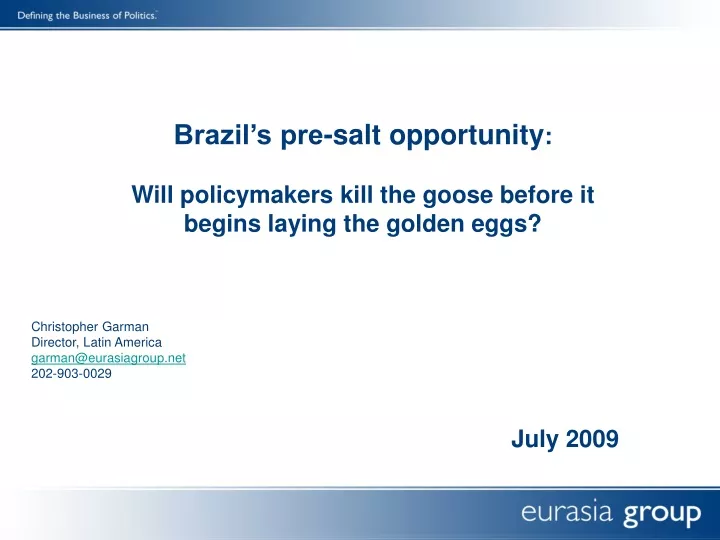 brazil s pre salt opportunity will policymakers