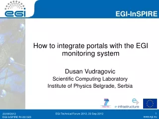 How to integrate portals with the EGI monitoring system