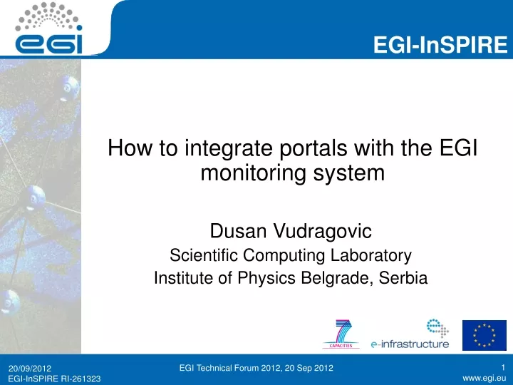 how to integrate portals with the egi monitoring system