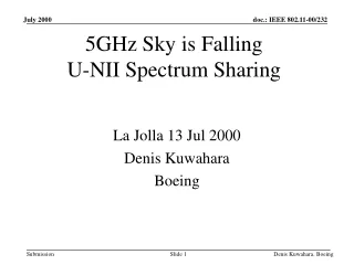 5GHz Sky is Falling U-NII Spectrum Sharing