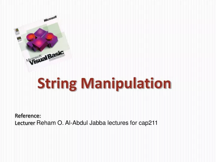 string manipulation reference lecturer reham