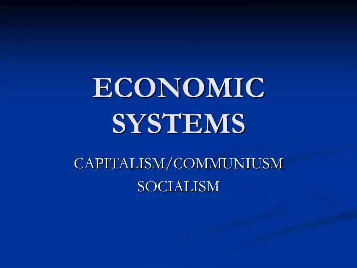 economic systems