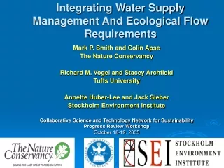 integrating water supply management and ecological flow requirements