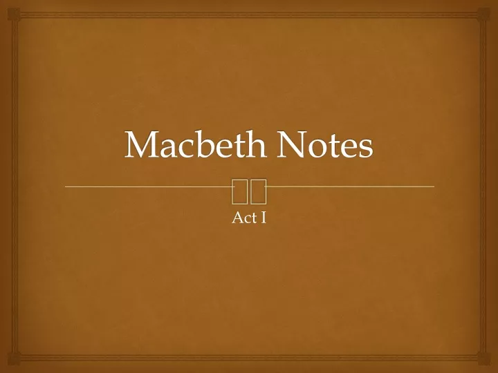 macbeth notes