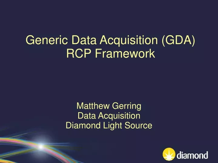 matthew gerring data acquisition diamond light source