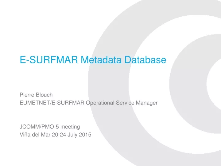e surfmar metadata database