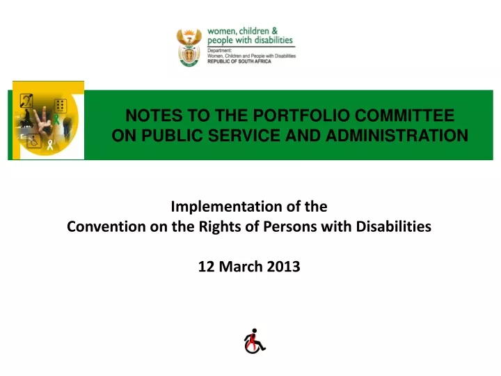 notes to the portfolio committee on public service and administration