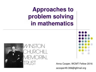 Approaches to  problem solving  in mathematics