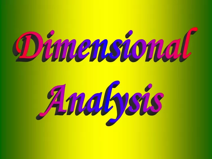 dimensional analysis