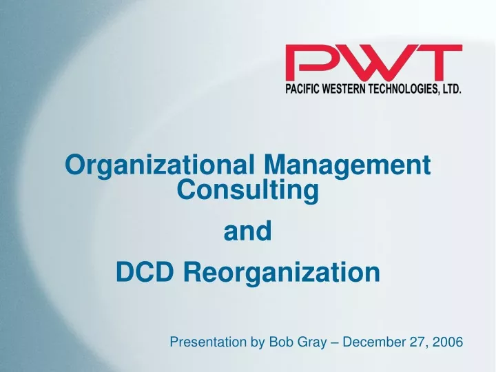 organizational management consulting