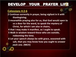 Develop your Prayer Life