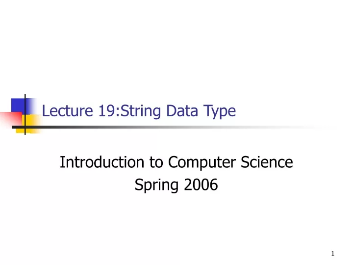 lecture 19 string data type