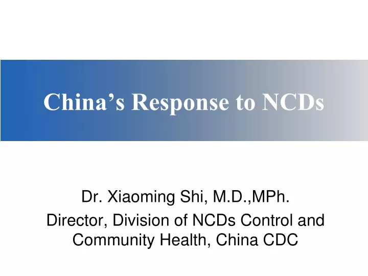 china s response to ncds