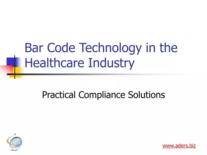 bar code technology in the healthcare industry