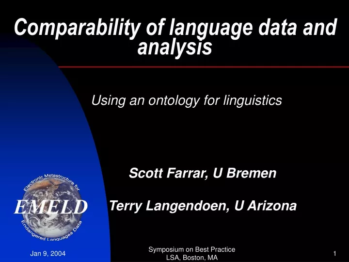 comparability of language data and analysis