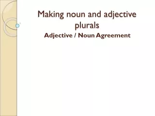 Making noun and adjective plurals